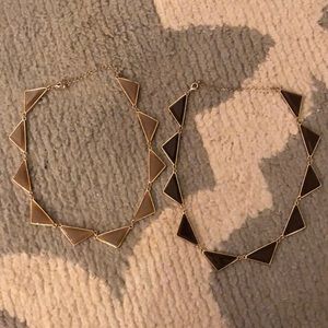 Two identical geometric necklaces- never worn!